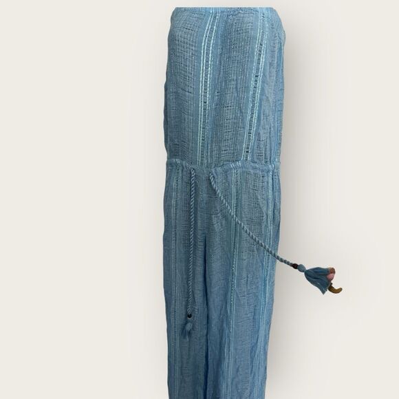 Blue strapless jumpsuit size M/L, NWOT - Picture 6 of 8
